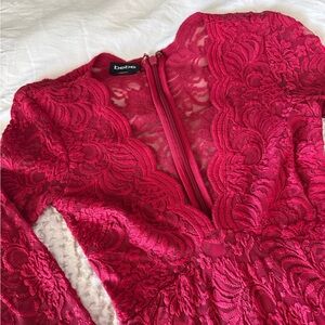 Bebe Crimson Lace Dress